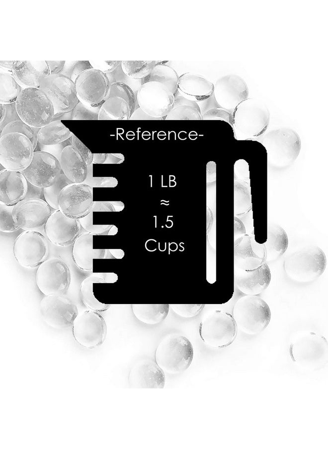 CYS EXCEL 5 LBS Clear Glass Beads for Vases Flat Marble Gemstone Beads Vase Fillers Aquarium Decor Rocks Floral Centerpieces Stones Mosaic Pebbles
