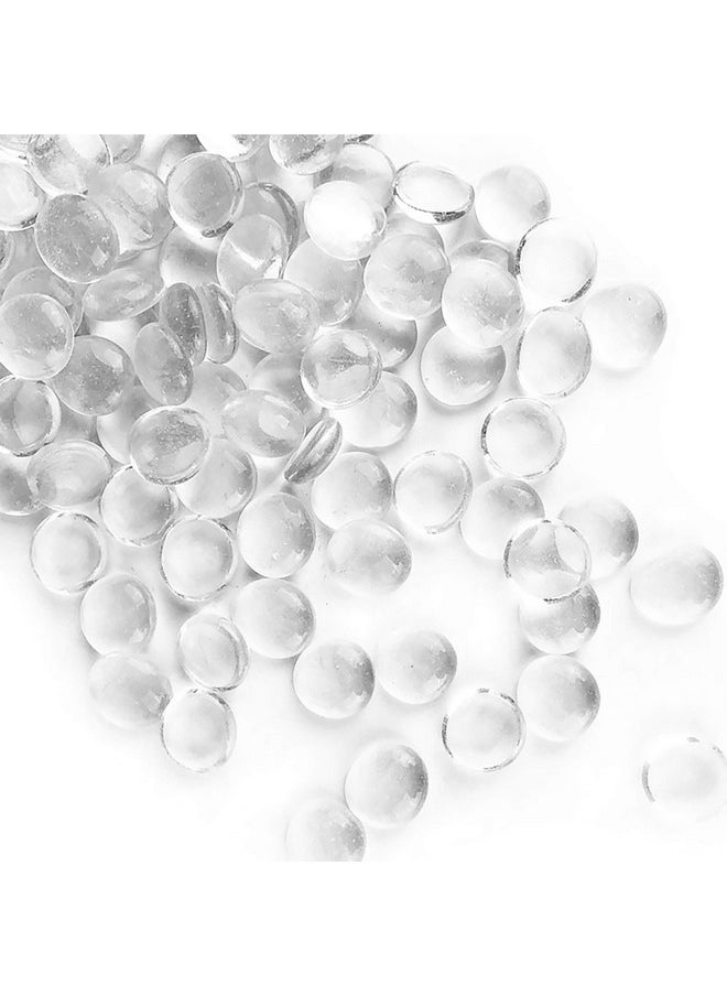 CYS EXCEL 5 LBS Clear Glass Beads for Vases Flat Marble Gemstone Beads Vase Fillers Aquarium Decor Rocks Floral Centerpieces Stones Mosaic Pebbles