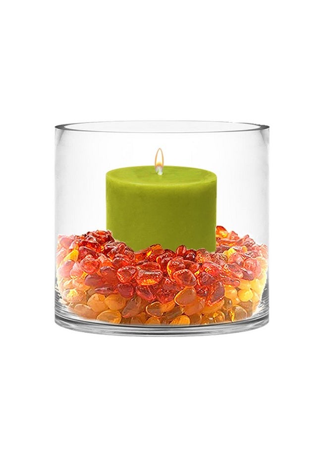 CYS Excel Clear Glass Cylinder Flower Vase (H:6