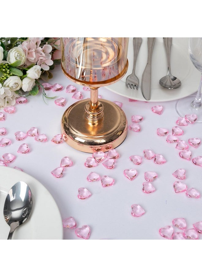 AiFanS Vase Fillers for Home Deco and Centerpieces,Heart Shaped Marbles for Vases,Acrylic Heart Gems for Table Scatter,Valentine's Day Decor - 225PCS, Pink