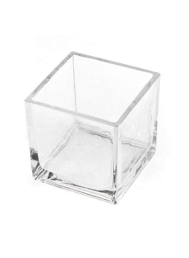 CYS EXCEL Clear Glass Cube Vase 6