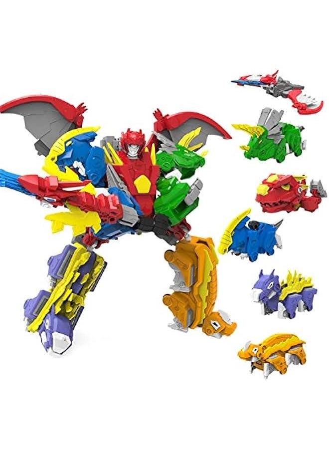 Dinosaur Combined Robot Toys, 6-in-1 Deformation Robot, 10-in Take Apart Robot Figures, Disassembly Toys for Boys  Girls Age 6+ (10IN)