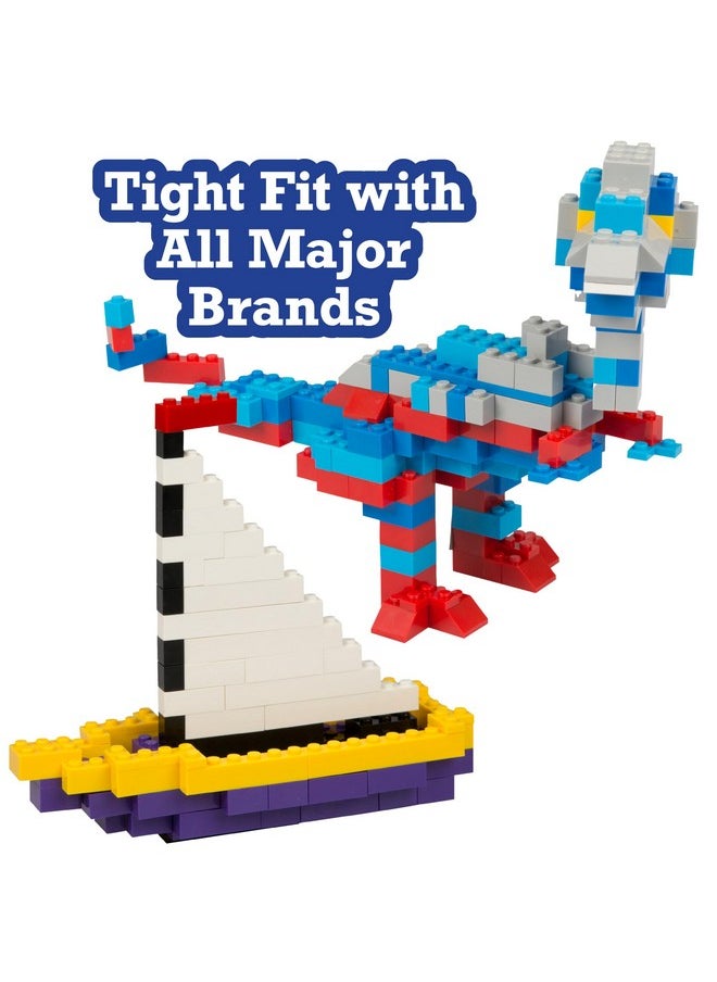 SCS Direct Building Block Bricks - Set of 1000 Pc Bulk Set -10 with 54 Roof Pieces - Compatible & Tight Fit w/All Major Brands - Great for Activity Tables, Creativity & School Projects, Xmas Gift