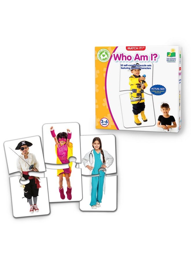 Learning Journey International Match It! - Who Am I? - Self-Correcting Matching Puzzle Set, Multicolor