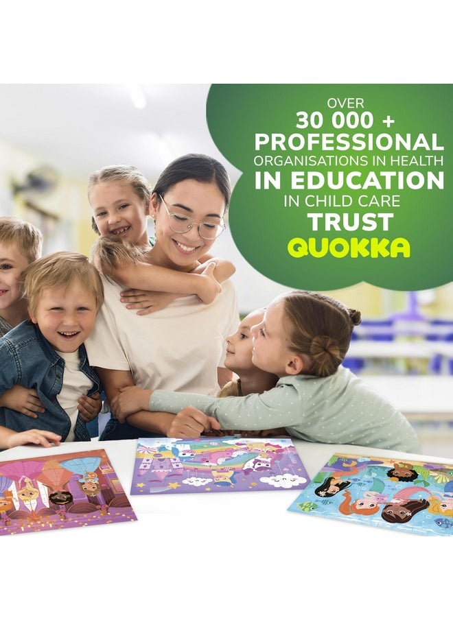 QUOKKA Puzzles for Toddlers 3-5 - 4 x 30 Pieces Puzzles for Kids Ages 2-4 - Meadow Girls Learning Jigsaw Puzzles for Kids 4-6 Years Old - Educational Toys for Boy and Girl