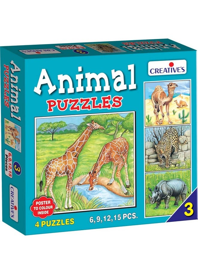 Creative’s Animal Puzzles Part-3 | Jigsaw Puzzles for Kids |Skill Development | Educational Puzzles for Kids | Gift for Boys & Girls 16 to 14 Pieces Puzzles |Ages 4 & Up