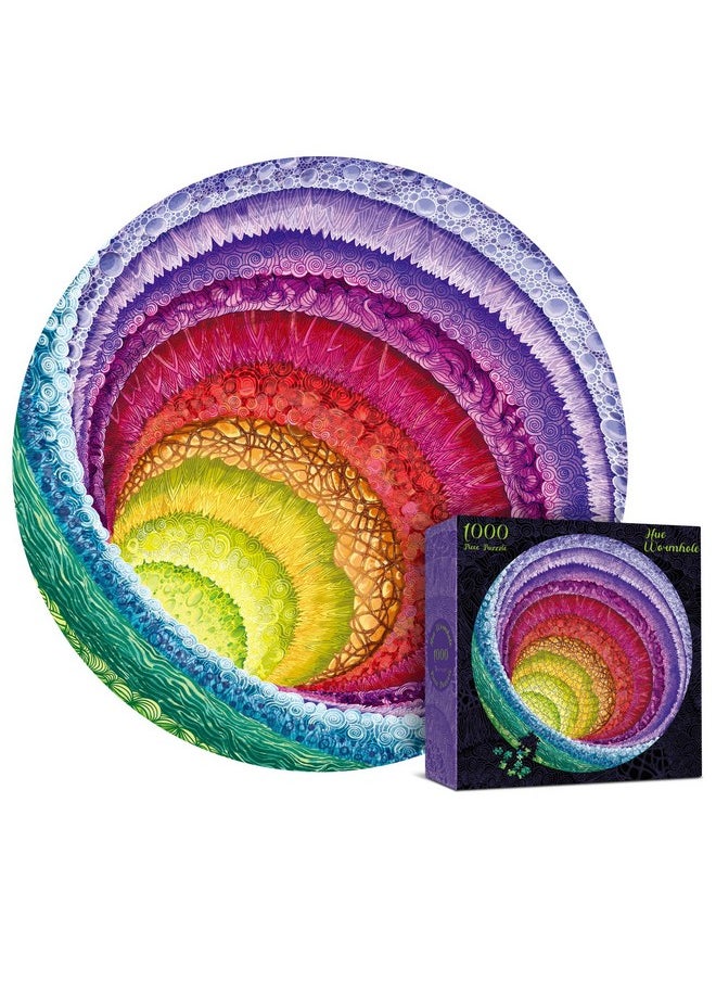 Antelope - 1000 Piece Rainbow Puzzle for Adults, Hue Wormhole Jigsaw Puzzles 1000 Pieces,1000 Piece Round Puzzles, Wormhole Puzzles, High Resolution, Matte Finish, Smooth Edging, No Dust, 3D Puzzle
