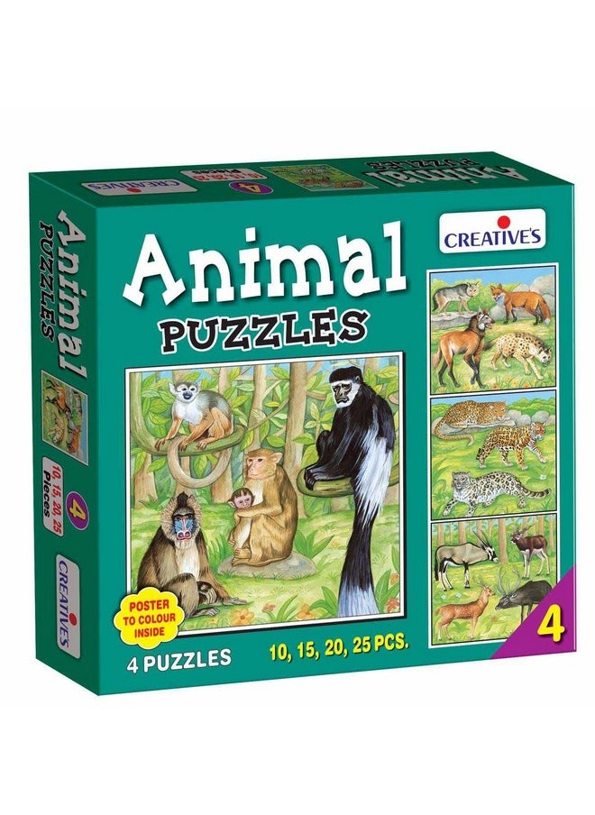 Creative’s Animal Puzzles Part-4 | Skill Development Jigsaw Puzzles for kids | Educational puzzles for kids | Ages 4 & Up 10 to 25 Pieces Puzzles for kids