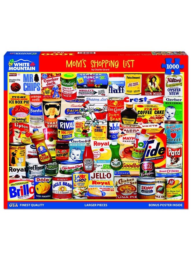 White Mountain Puzzles - Mom's Shopping List - 1000 Piece Jigsaw Puzzle for Adults