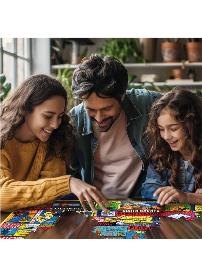 White Mountain Puzzles State Stickers, 1000 Pieces Jigsaw Puzzle