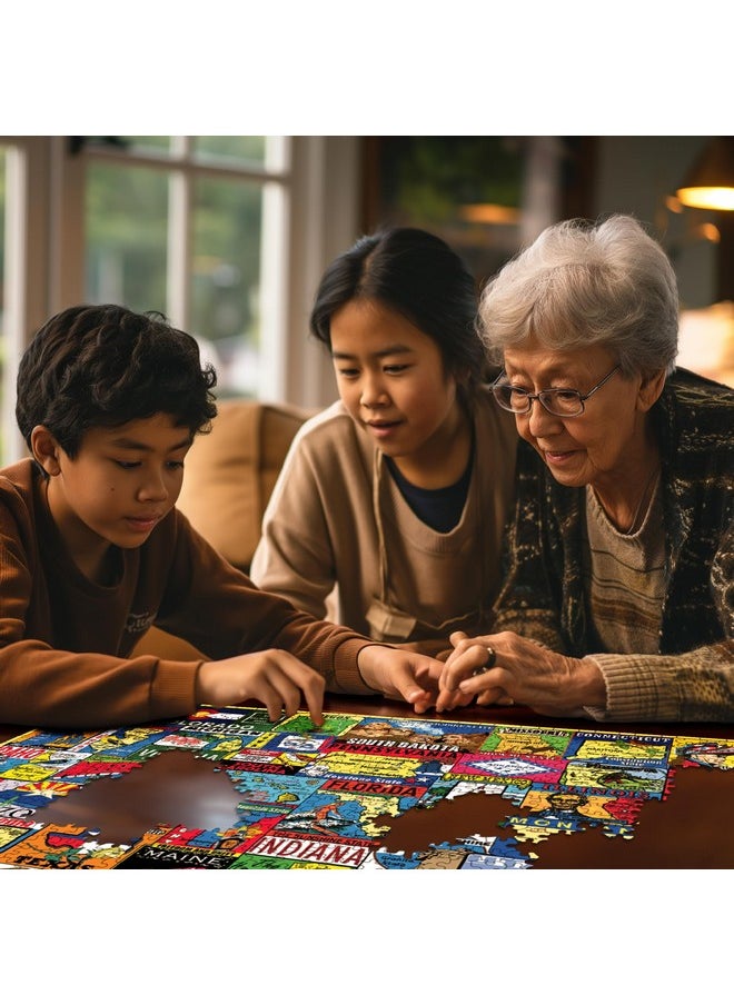 White Mountain Puzzles State Stickers, 1000 Pieces Jigsaw Puzzle