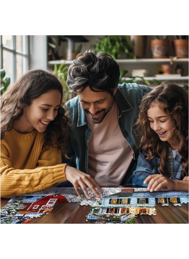 White Mountain Christmas on The Farm Christmas Puzzles 1000 Pieces Jigsaw Puzzle for Adults and Families