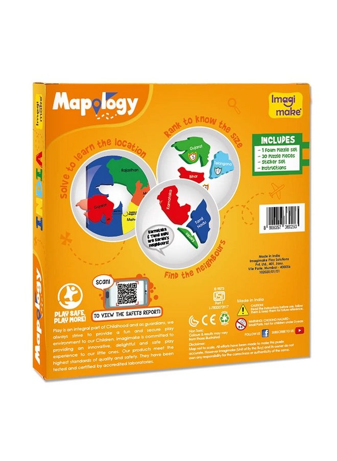 Imagimake Mapology India Map Puzzles - Geography for Kids - Learning & Educational Toys - Puzzles for Kids Ages 4-8 - Gift for 4, 5, 6, 7, 8 Year Old Boys & Girls