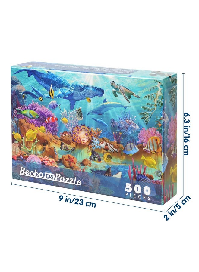 Becko US Puzzles for Adults Jigsaw Puzzles 500 Pieces Puzzles for Kids and Adults - Undersea World Underwater Paradise Ocean Scene