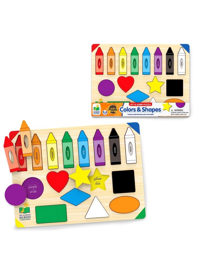 The Learning Journey: Lift & Learn Puzzle Colors & Shapes - Preschool Toys & Activities for Children Ages 3 and Up - Award Winning Educational Toy