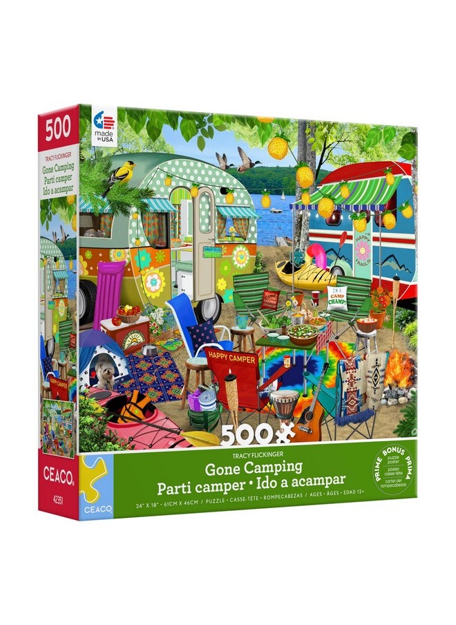 Ceaco - Tracy Flickinger - Gone Camping - 500 Piece Jigsaw Puzzle