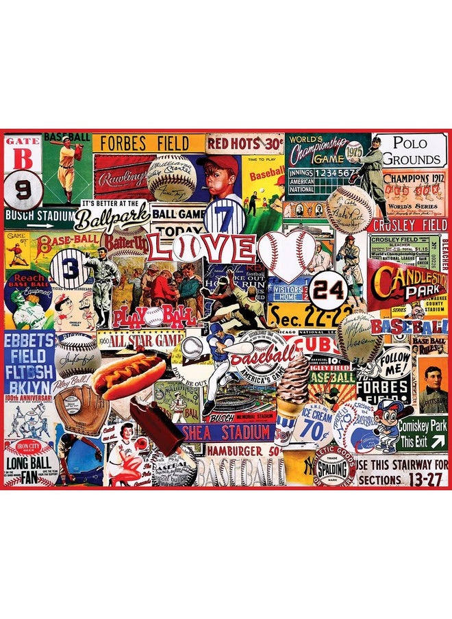 White Mountain Puzzles - I Love Baseball - 1000 Piece Jigsaw Puzzle