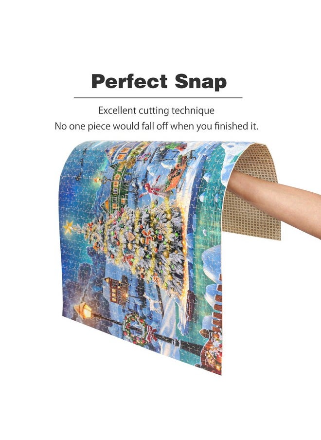 Becko US Puzzles 1000 Piece for Adults and Kids, Wooden Jigsaw Puzzles 1000 Pieces, Christmas and Holiday (Snow Scene)