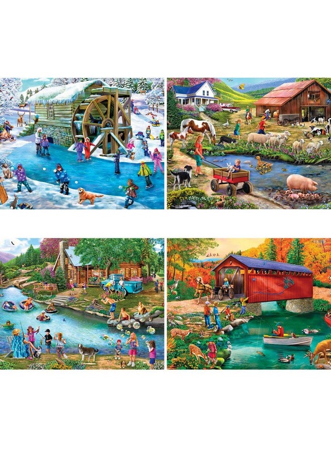 Bits and Pieces - 4-in-1 Multi-Pack - 300 Piece Jigsaw Puzzles for Adults-Each Measures 16