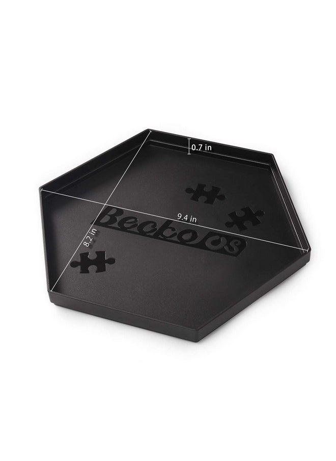 Becko US Stackable Puzzle Sorting Trays Jigsaw Puzzle Sorters with Lid Puzzle Accessory for Puzzles Up to 1500 Pieces, 8 Hexagonal Trays (Black)