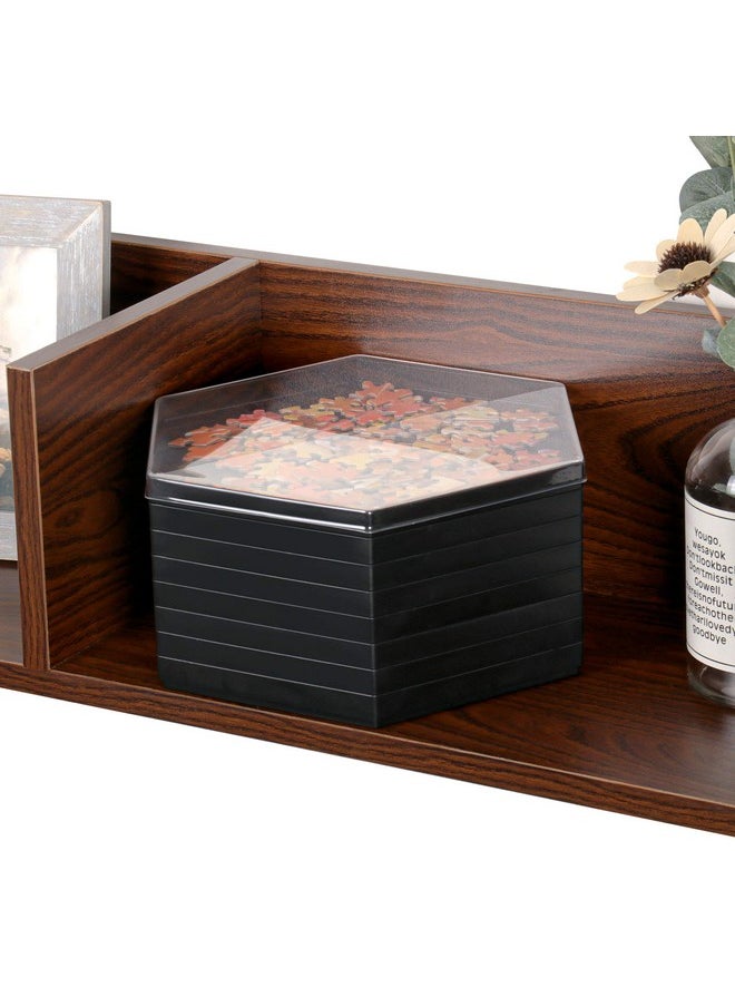 Becko US Stackable Puzzle Sorting Trays Jigsaw Puzzle Sorters with Lid Puzzle Accessory for Puzzles Up to 1500 Pieces, 8 Hexagonal Trays (Black)