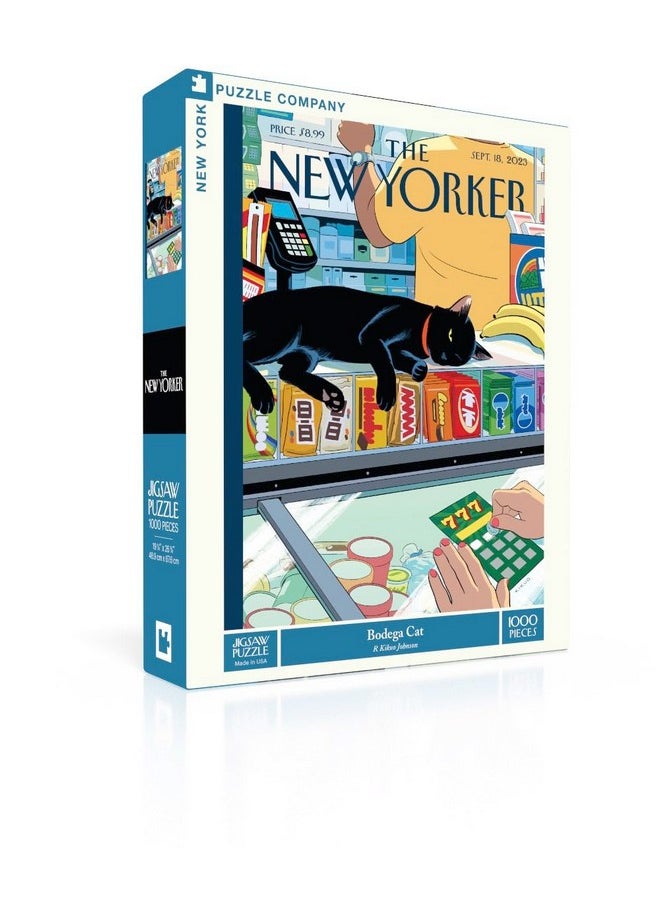 New York Puzzle Company - New Yorker Bodega Cat - 1000 Piece Jigsaw Puzzle for Family Game Nights by R. Kikuo Johnson
