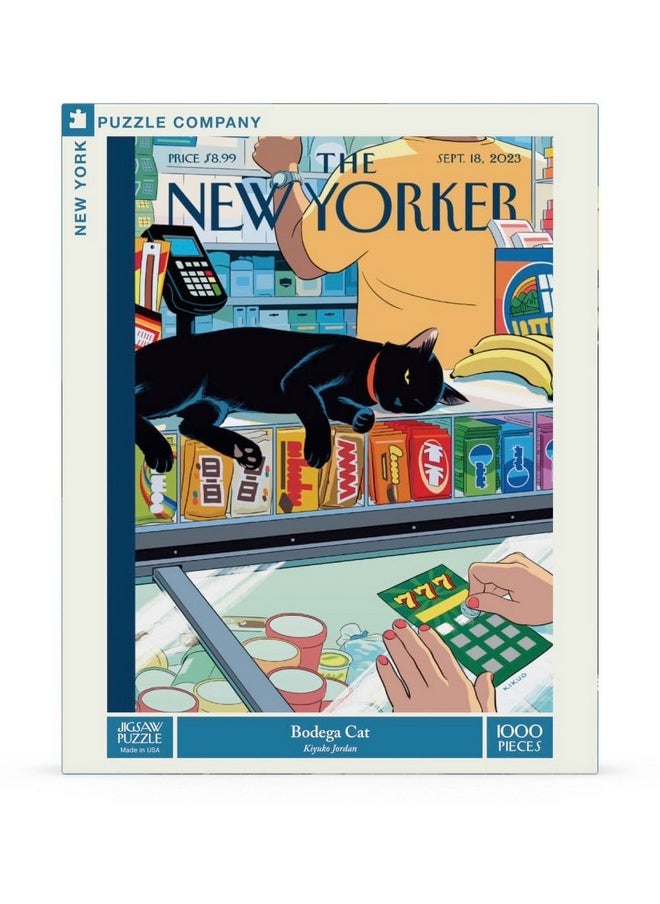 New York Puzzle Company - New Yorker Bodega Cat - 1000 Piece Jigsaw Puzzle for Family Game Nights by R. Kikuo Johnson