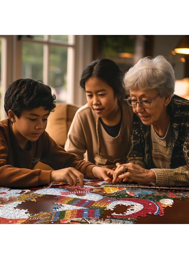 White Mountain Visiting The Snowman Winter Puzzles 500 Pieces Theme Jigsaw Puzzle for Kids Adults and Family