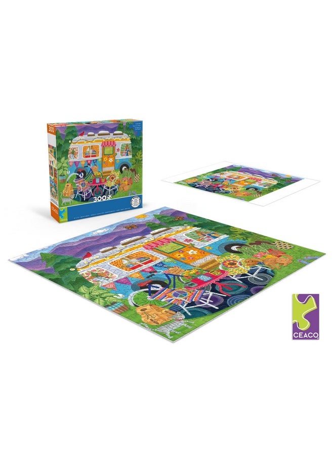 Ceaco - Happy Camper - Mountain Camper - Oversized 300 Piece Jigsaw Puzzle, 19 x 19