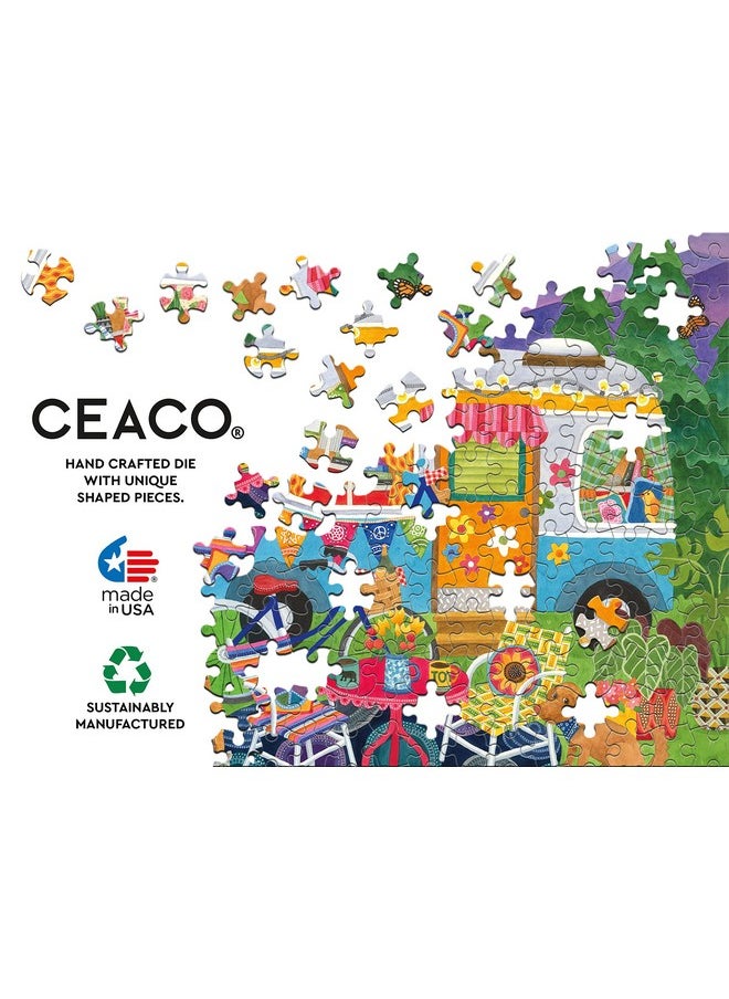 Ceaco - Happy Camper - Mountain Camper - Oversized 300 Piece Jigsaw Puzzle, 19 x 19