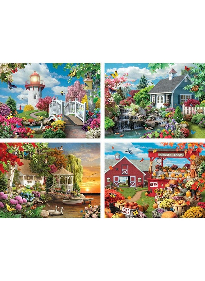 Bits and Pieces - 4-in-1 Multi-Pack - 1000 Piece Jigsaw Puzzles for Adults-Each Measures 20