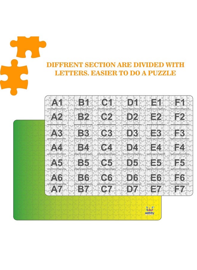 Webby Kid Gradient Green-Yellow Wooden Jigsaw Puzzle, 500 Pieces - Multicolor