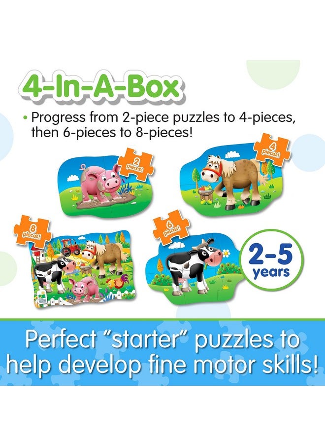 The Learning Journey: My First Puzzle Sets 4-In-A-Box Farm - Farm-Themed Puzzle Sets - Educational Toddler Toys & Activities for Children Ages 2-5