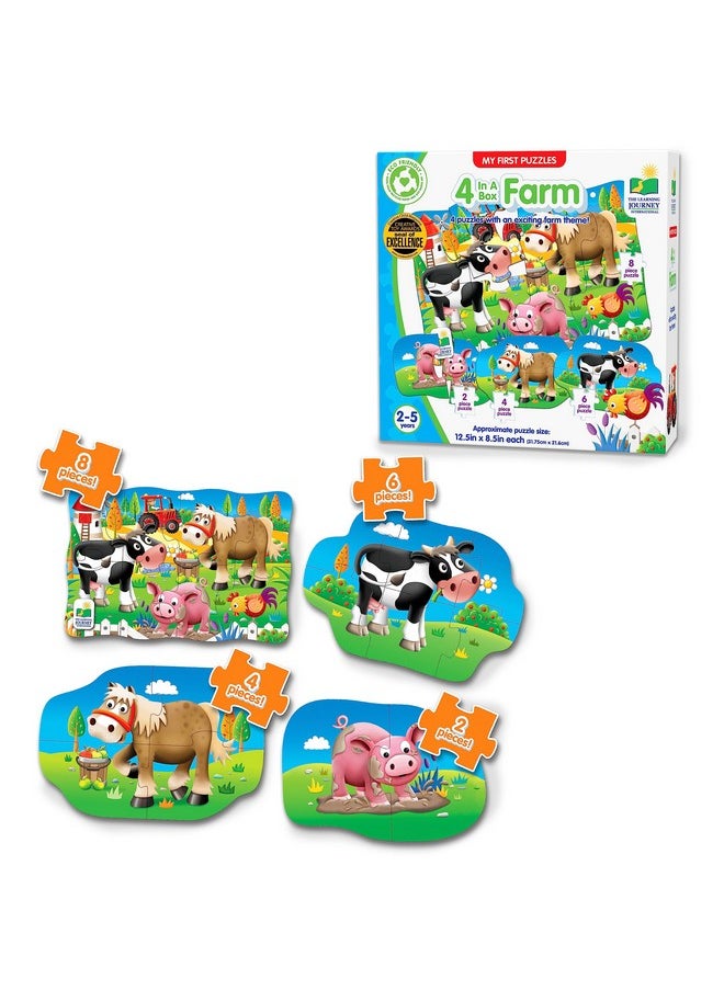The Learning Journey: My First Puzzle Sets 4-In-A-Box Farm - Farm-Themed Puzzle Sets - Educational Toddler Toys & Activities for Children Ages 2-5