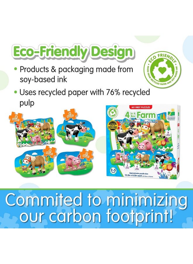The Learning Journey: My First Puzzle Sets 4-In-A-Box Farm - Farm-Themed Puzzle Sets - Educational Toddler Toys & Activities for Children Ages 2-5