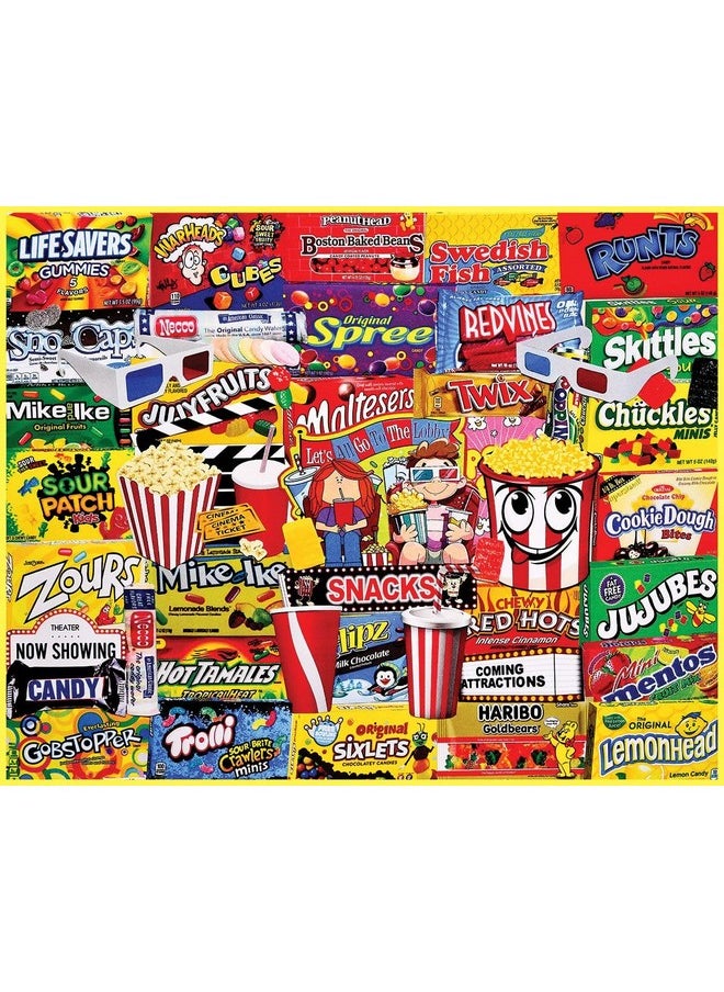 White Mountain Movie Snacks 1000 Piece Jigsaw Puzzle Collage Puzzles for Adults and Family