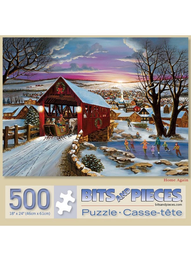 Bits and Pieces - Value Set of Two (2) 500 Piece Jigsaw Puzzles for Adults - The Joys of Christmas - 500 pc Winter Holiday Jigsaws by Artist H. Hargrove