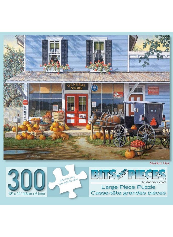 Bits and Pieces - Value Set of Three (3) - 300 Piece Jigsaw Puzzles for Adults - Farming Collection Large Piece Jigsaws by Artist John Sloane - 18” x 24”