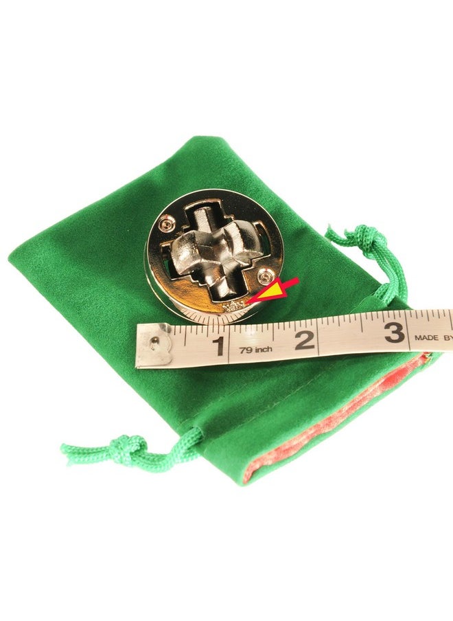 HEX and Tube Hanayama Puzzles, “New 2023, with Green Velveteen/Red Satin Lined Drawstring Pouches, Bundled Items