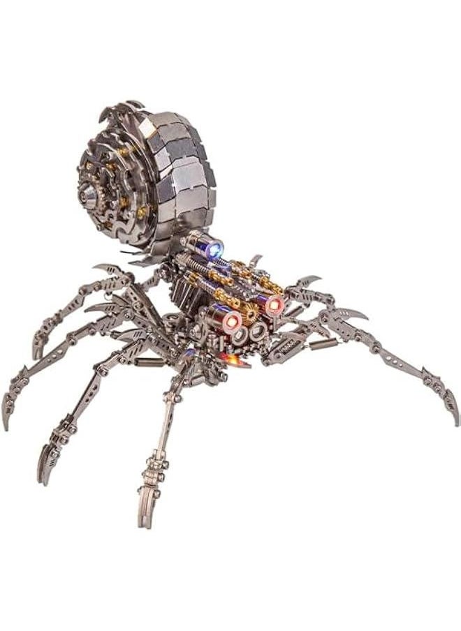 3D Metal Puzzle Mechanical Spider Model Kits, 203 Pieces 3D Stainless Steel Puzzle Jigsaw DIY Assembly Steampunk 3D Puzzle Metal Model Kits