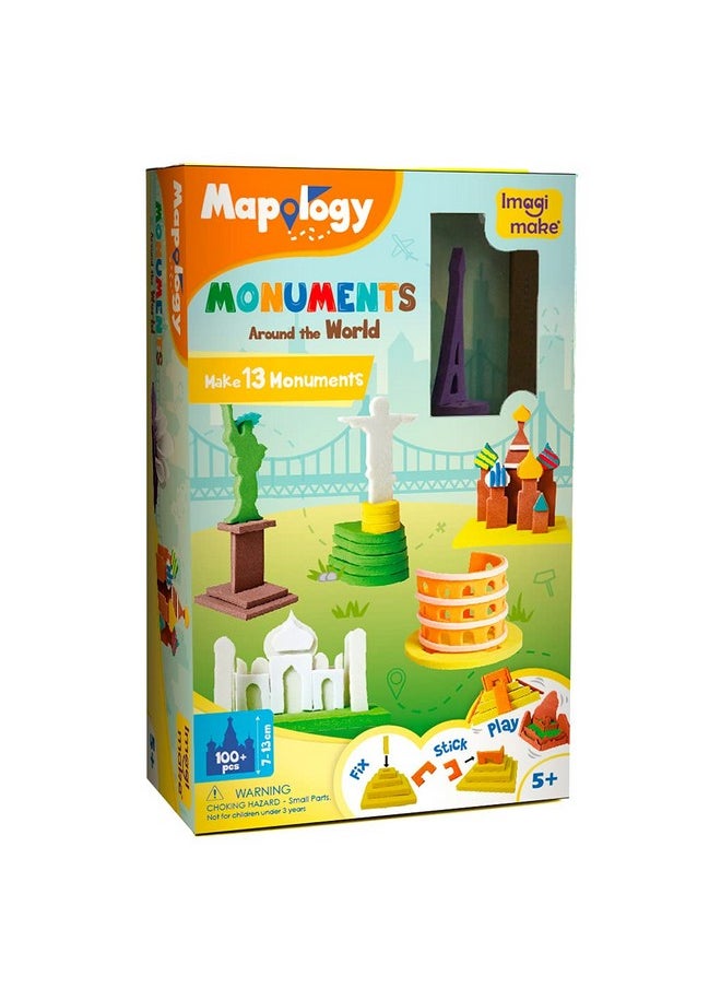 Imagimake Mapology Mounments Around The World | Make 13 Miniature Models| 3D Puzzle for Kids | Birthday Gift for Girls & Boys | Educational Toys for 5,6,7,8,9 Years