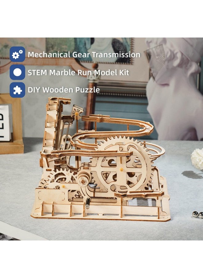 Rowood 3D Puzzles for Adults, Wooden Marblr Run Model Kit, DIY Building Kits for Adults to Build, Craft for Teens, Gift for Adults & Teen Boys Girls, Age 14+, Waterwheel Coaster