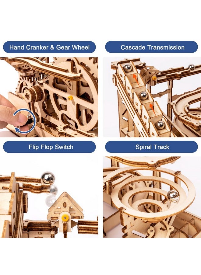 Rowood 3D Puzzles for Adults, Wooden Marblr Run Model Kit, DIY Building Kits for Adults to Build, Craft for Teens, Gift for Adults & Teen Boys Girls, Age 14+, Waterwheel Coaster