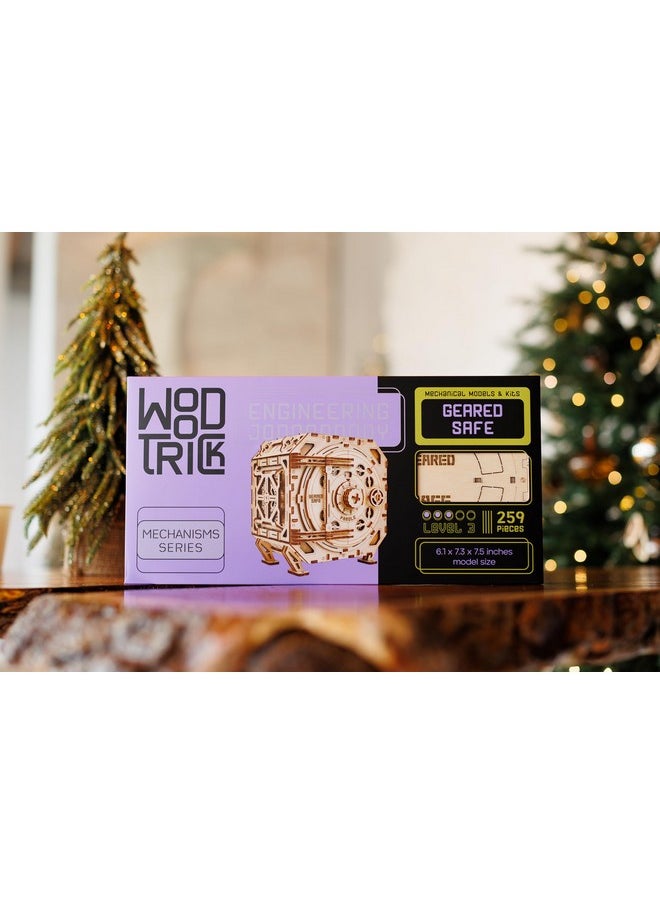Wood Trick Safe Wooden Model Kit for Adults and Kids to Build - DIY Locker Puzzle Box with Combination - Mechanical - Store Your Precious Items - Heavy Duty Design - 3D Wooden Puzzle