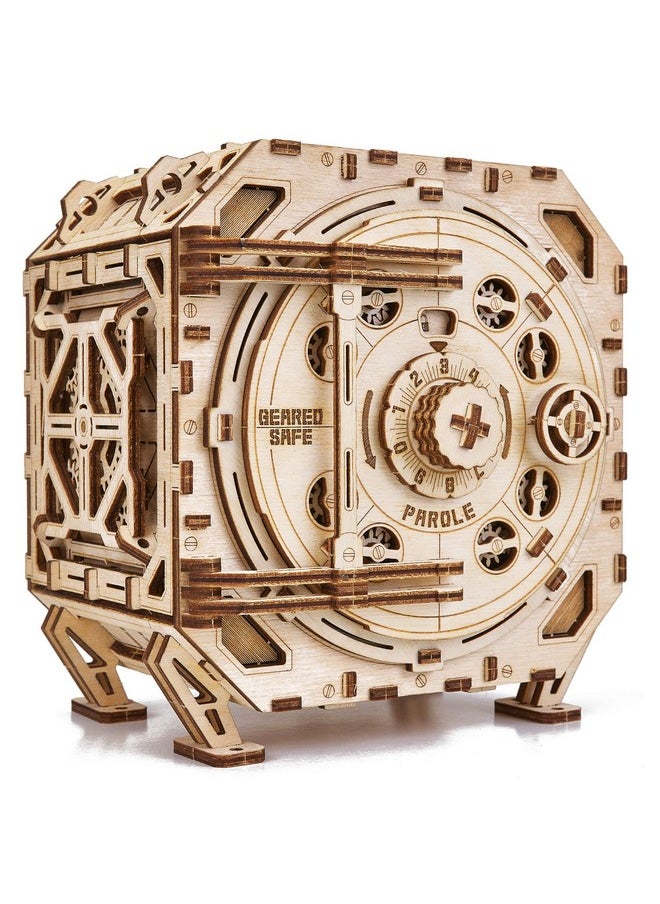Wood Trick Safe Wooden Model Kit for Adults and Kids to Build - DIY Locker Puzzle Box with Combination - Mechanical - Store Your Precious Items - Heavy Duty Design - 3D Wooden Puzzle