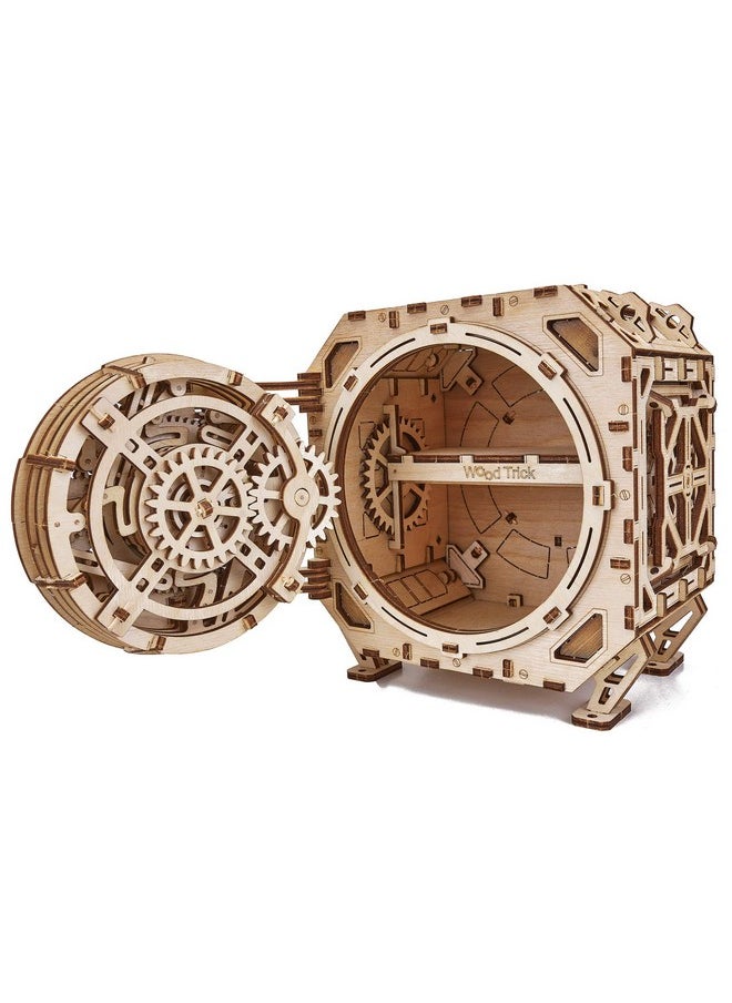 Wood Trick Safe Wooden Model Kit for Adults and Kids to Build - DIY Locker Puzzle Box with Combination - Mechanical - Store Your Precious Items - Heavy Duty Design - 3D Wooden Puzzle
