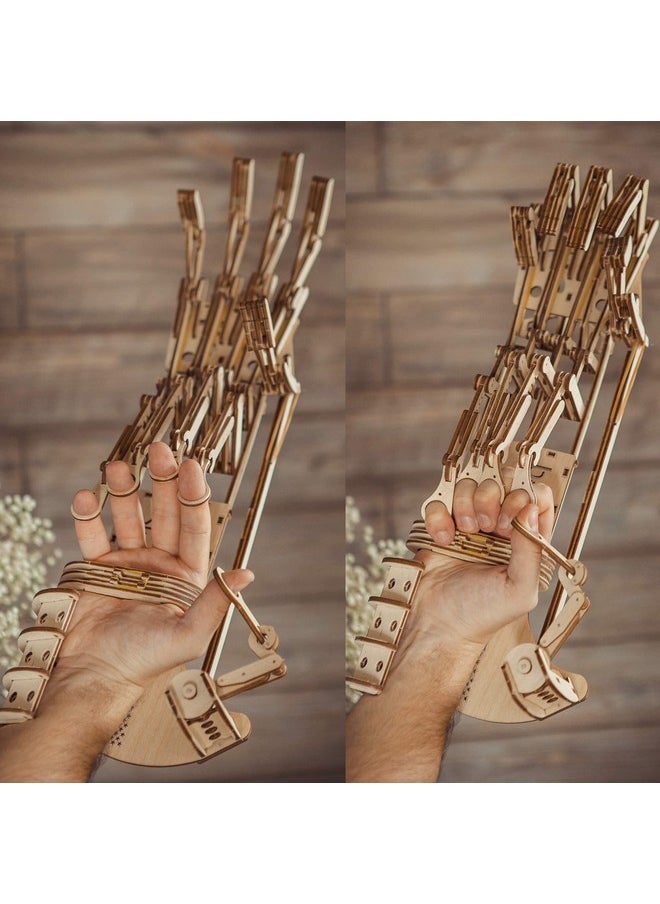 Wood Trick Wooden Robot Hand 3D Wooden Puzzle - Robotic Hand Wood Model Kit to Build