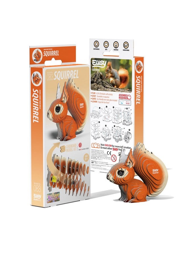 Eugy Squirrel 3D Puzzle, 36 Piece Eco-Friendly Educational Toy Puzzles for Boys, Girls & Kids Ages 6+