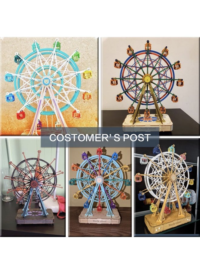 Rowood 3D Puzzles for Adults, Model Kits for Adults, Wooden Music Box,DIY Craft Kits for Adults Teen Boy Gifts on Birthday Christmas - Ferris Wheel (232 PCS)