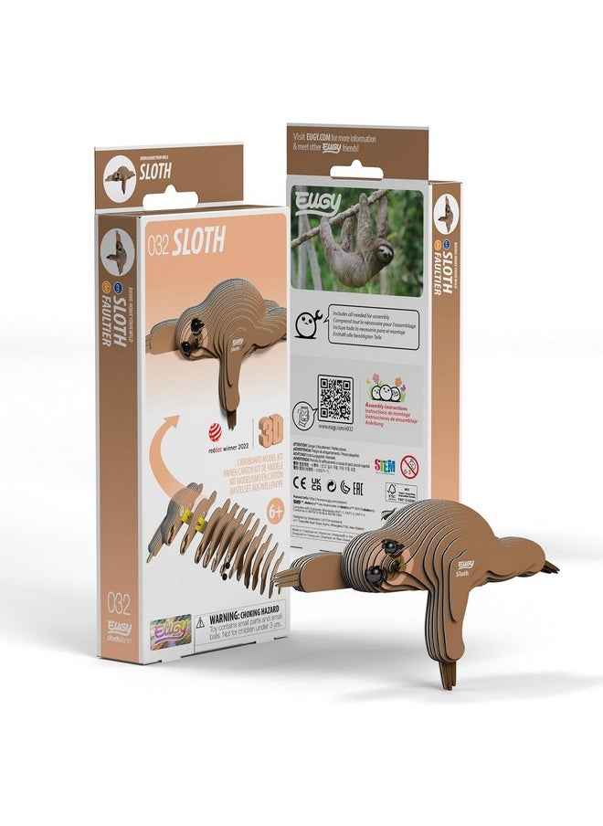 Eugy Sloth 3D Puzzle, 23 Piece Eco-Friendly Educational Toy Puzzles for Boys, Girls & Kids Ages 6+